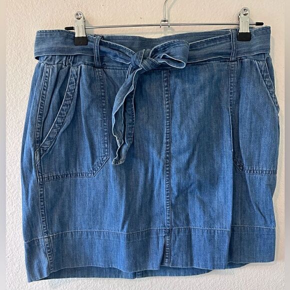 Express Tie Denim Skirt - Picture 1 of 3